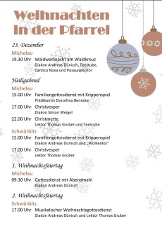 Weihnachten in der Pfarrei